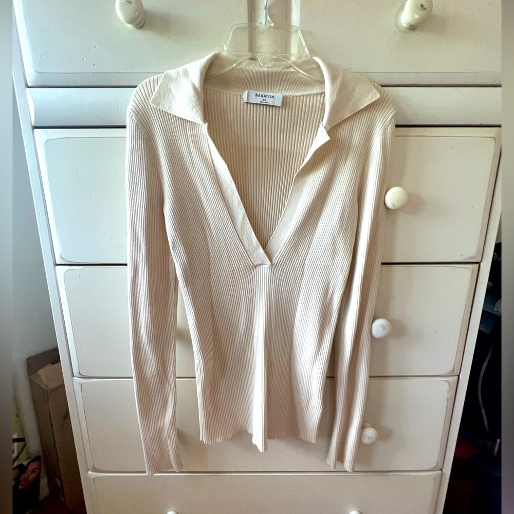 Aritzia Babaton V-Neck Sweater Top